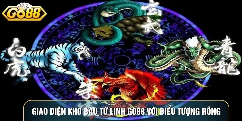 Giao diện Kho Báu Tứ Linh Go88 với biểu tượng Rồng, Phượng, Quy, Long Giao diện Kho Báu Tứ Linh Go88 với biểu tượng Rồng, Phượng, Quy, Long