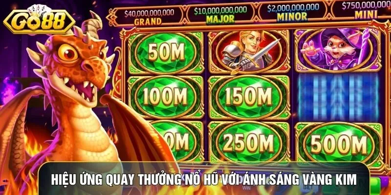 Hiệu ứng quay thưởng Nổ hũ với ánh sáng vàng kim và biểu tượng chuyển động Hiệu ứng quay thưởng Nổ hũ với ánh sáng vàng kim và biểu tượng chuyển động